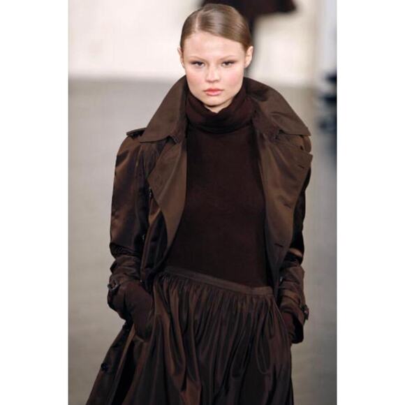 Ralph Lauren Purple Label Brown Silk Flared Mini Skirt Bubble Flare Runway 2007 - Picture 2 of 16